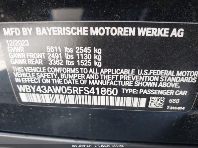 WBY43AW05RFS41860 BMW I4 Edrive35