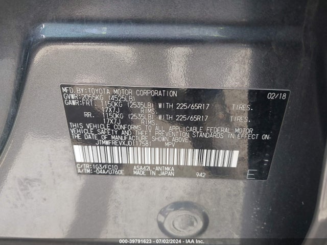 Toyota Rav4 Xle 2018 JTMWFREVXJD117581 Image 9