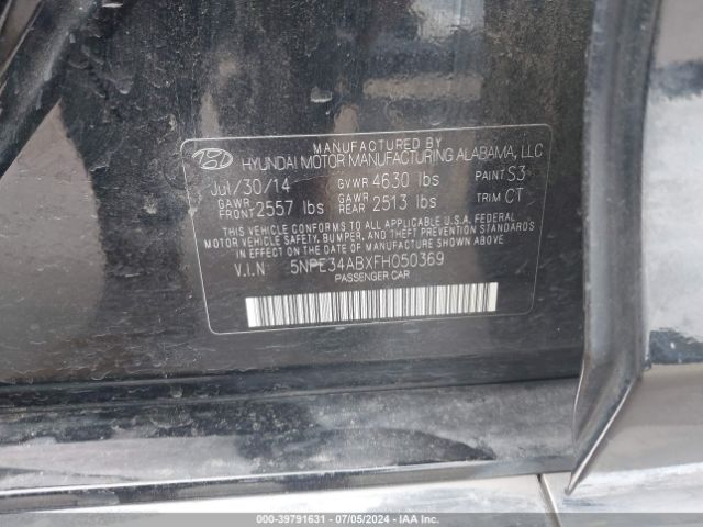 5NPE34ABXFH050369 Hyundai Sonata Sport 2.0t