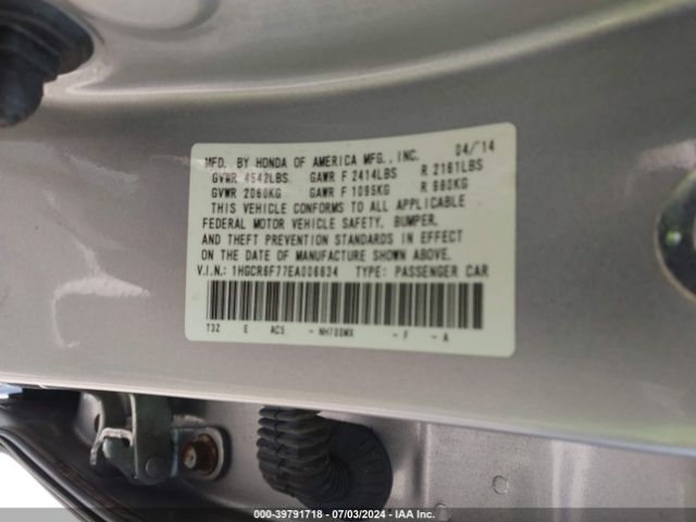 1HGCR6F77EA006634 Honda Accord Hybrid Touring
