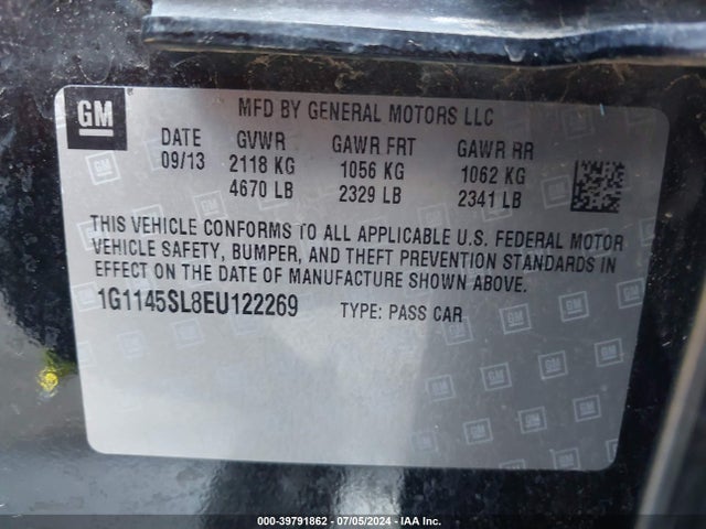 Chevrolet Impala 1lz 2014 1G1145SL8EU122269 Image 9