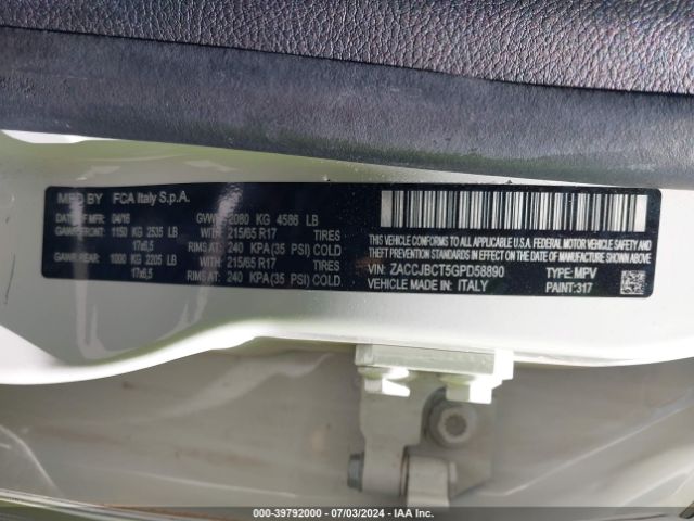 ZACCJBCT5GPD58890 Jeep Renegade Trailhawk