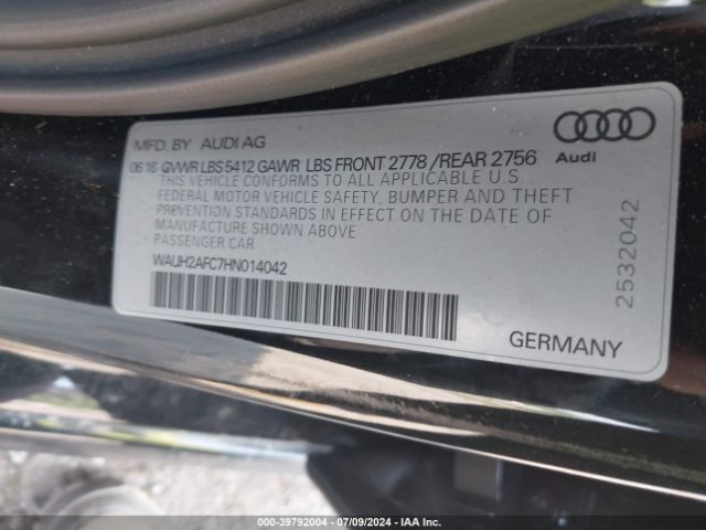 WAUH2AFC7HN014042 Audi A6 3.0t Premium Plus