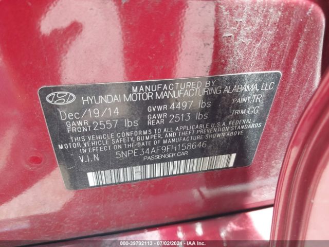 5NPE34AF9FH158646 Hyundai Sonata Sport