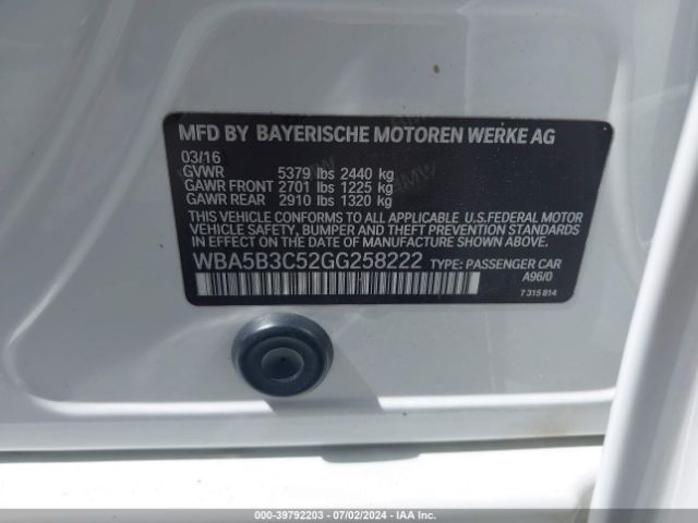 WBA5B3C52GG258222 BMW 535i Xdrive