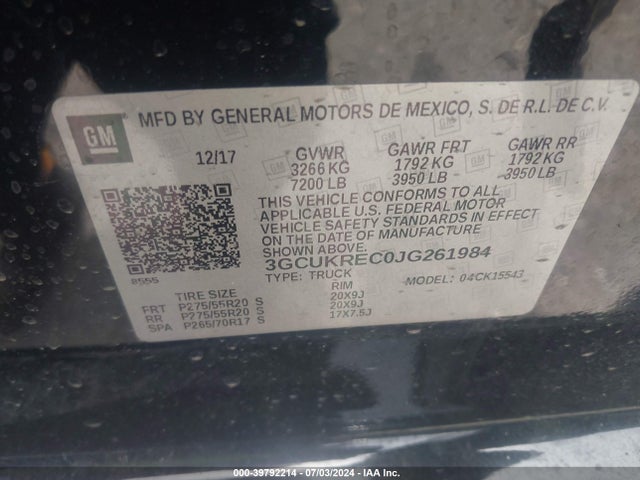 Chevrolet Silverado 1500 2lt 2018 3GCUKREC0JG261984 Image 9