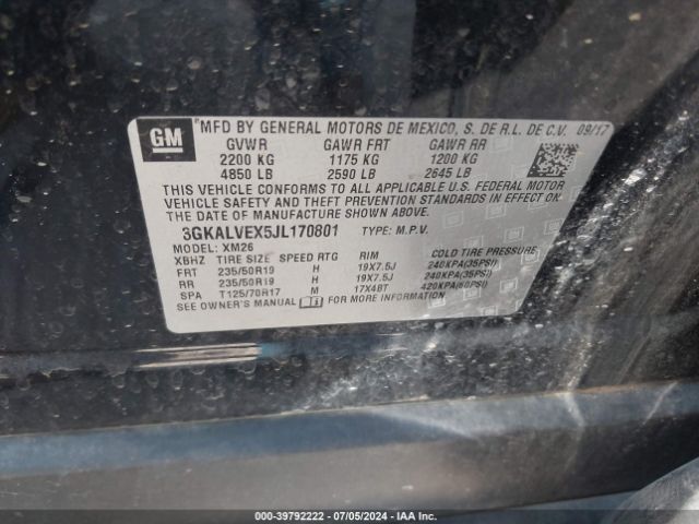 3GKALVEX5JL170801 GMC Terrain Slt