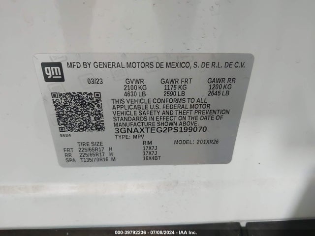 Chevrolet Equinox Awd 2fl 2023 3GNAXTEG2PS199070 Image 9
