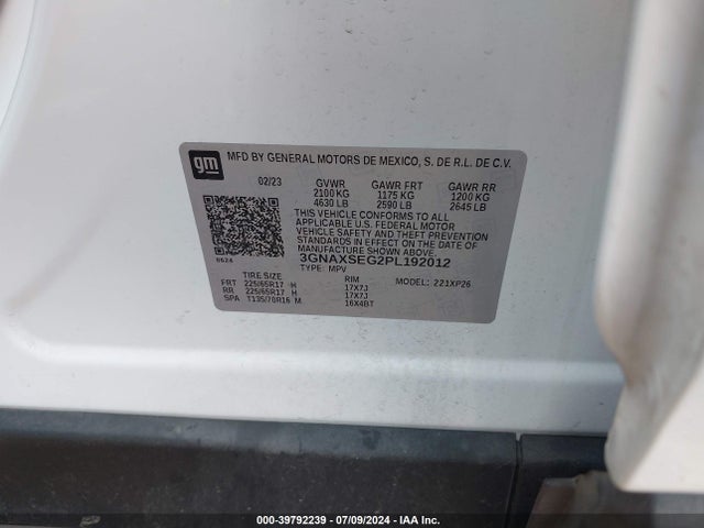 Chevrolet Equinox Awd Ls 2023 3GNAXSEG2PL192012 Image 9