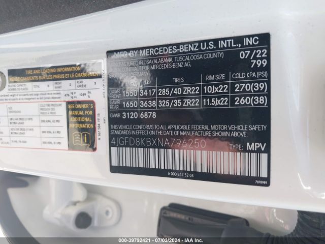 2022 MERCEDES-BENZ AMG GLE 63 COUPE 4JGFD8KBXNA796250 Photo 8