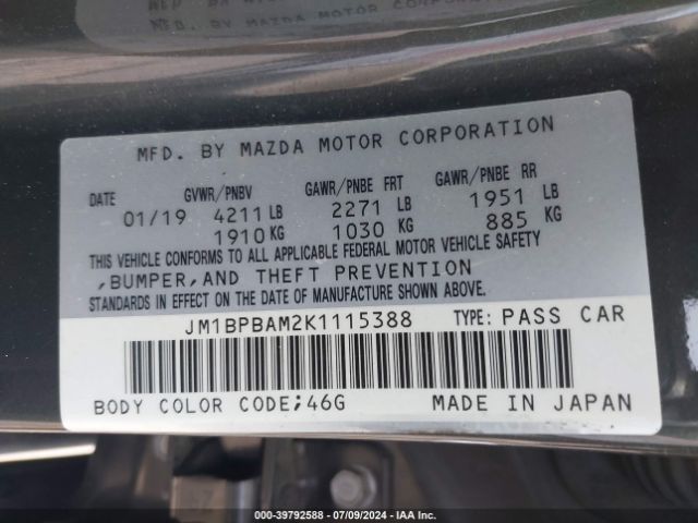 JM1BPBAM2K1115388 Mazda Mazda3 Select Package