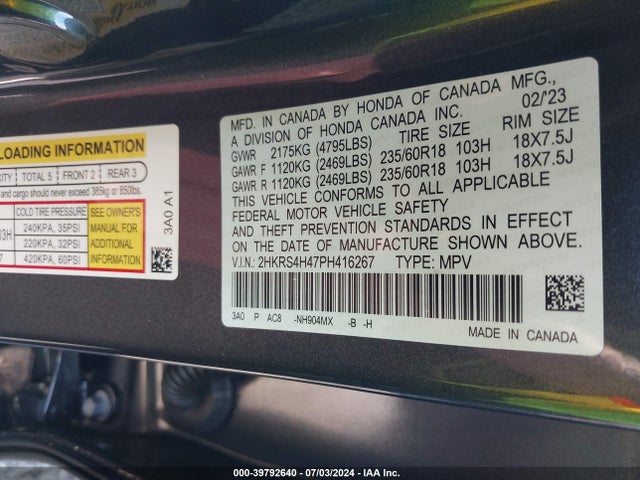 Honda Cr-v Ex Awd 2023 2HKRS4H47PH416267 Image 9