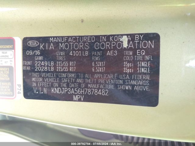 KNDJP3A56H7878482 KIA SOUL +