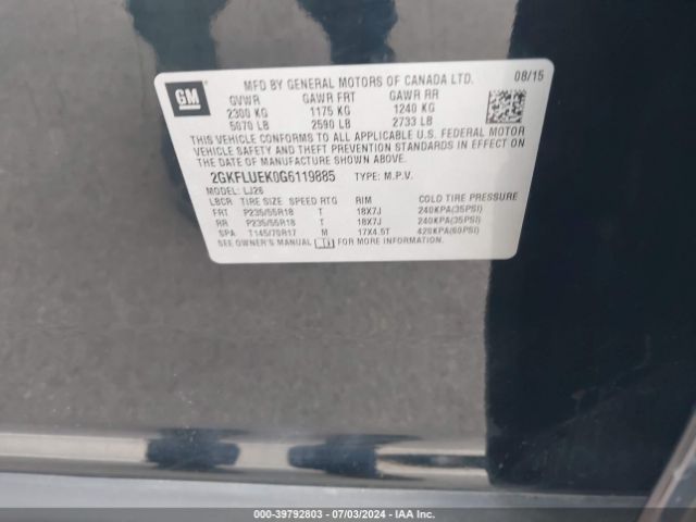 2GKFLUEK0G6119885 GMC Terrain Slt