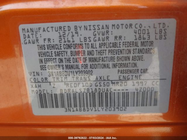 2020 NISSAN SENTRA 3N1AB8DV1LY203902 Photo 8