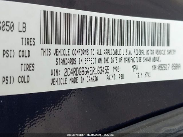 2C4RDGBG4ER163455 Dodge Grand Caravan Se