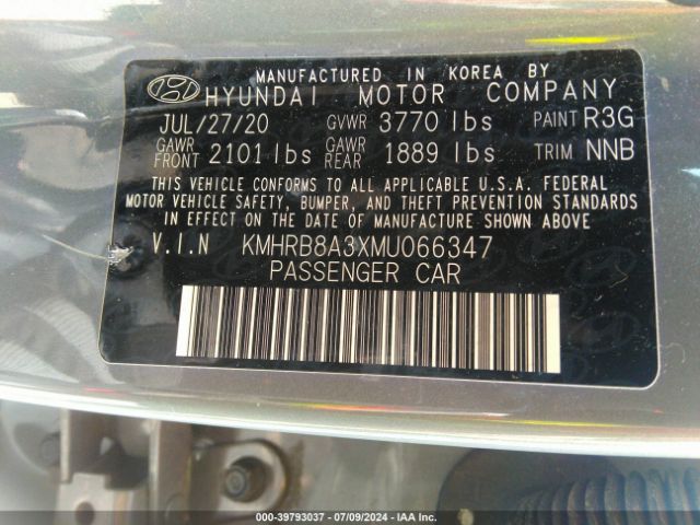 KMHRB8A3XMU066347 Hyundai Venue Se