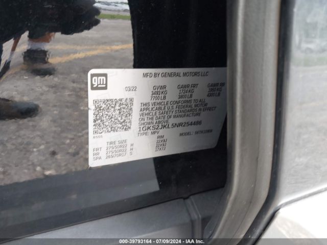 1GKS2JKL5NR254486 GMC Yukon Xl 4wd Denali