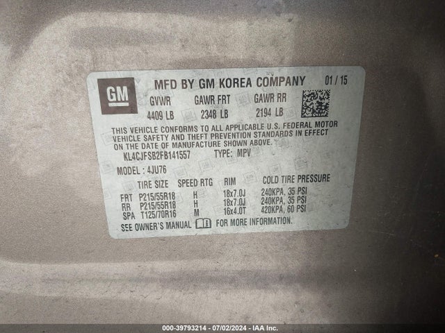 KL4CJFSB2FB141557 Buick Encore Convenience