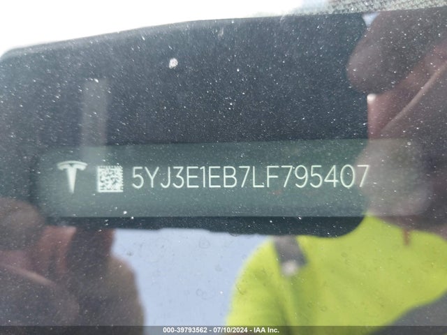 Tesla Model 3 Long Range Dual Motor All-wheel Drive 2020 5YJ3E1EB7LF795407 Image 9