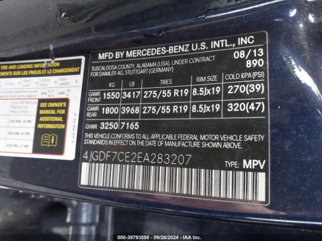 4JGDF7CE2EA283207 Mercedes-Benz Gl 450 4matic
