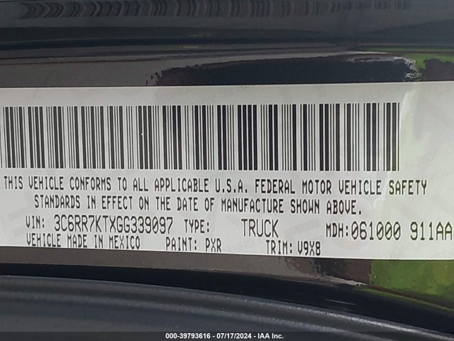 RAM 1500 Express 2016 3C6RR7KTXGG339097 Image 9
