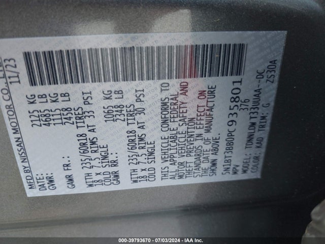 Nissan Rogue Sv Intelligent Awd 2023 5N1BT3BB0PC935801 Image 9
