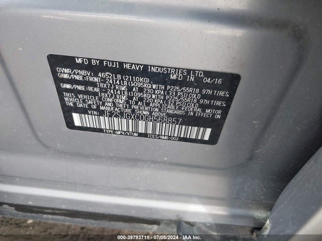 JF2SJGXC0GH568857 Subaru Forester 2.0xt Touring