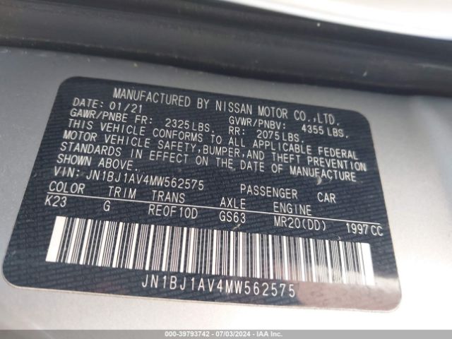 JN1BJ1AV4MW562575 Nissan Rogue Sport S Fwd Xtronic Cvt