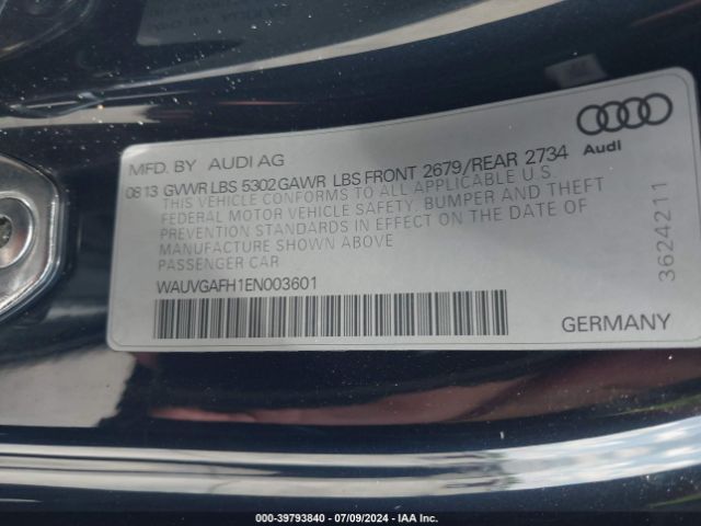 WAUVGAFH1EN003601 Audi S5 3.0t Premium Plus
