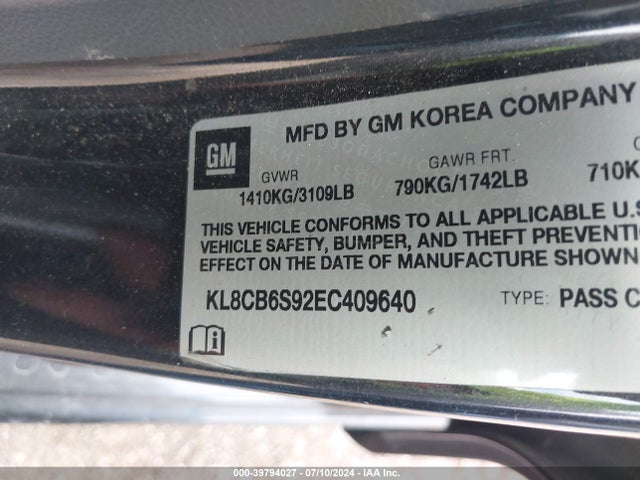 Chevrolet Spark Ls Auto 2014 KL8CB6S92EC409640 Image 9