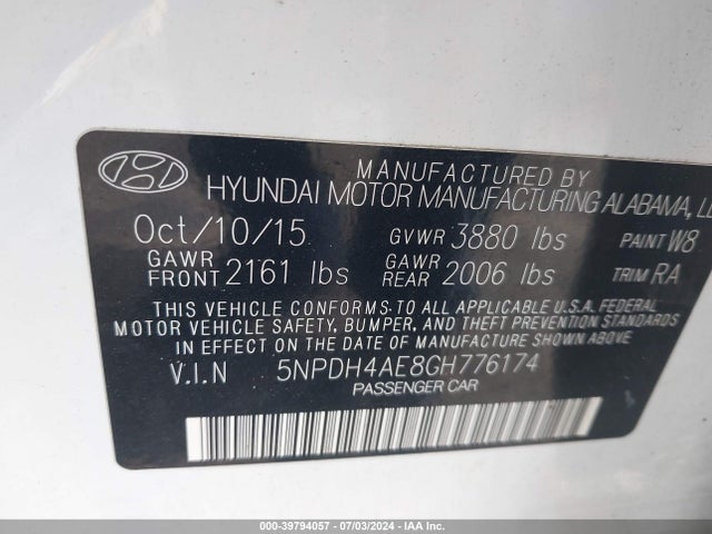 Hyundai ELANTRA SE 2016 5NPDH4AE8GH776174 Image 9
