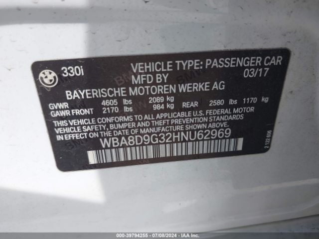 2017 BMW 330I WBA8D9G32HNU62969 Photo 8