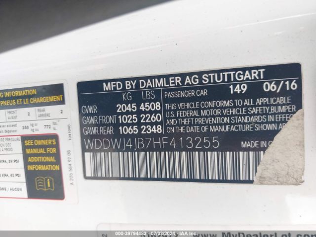 WDDWJ4JB7HF413255 Mercedes-Benz C 300