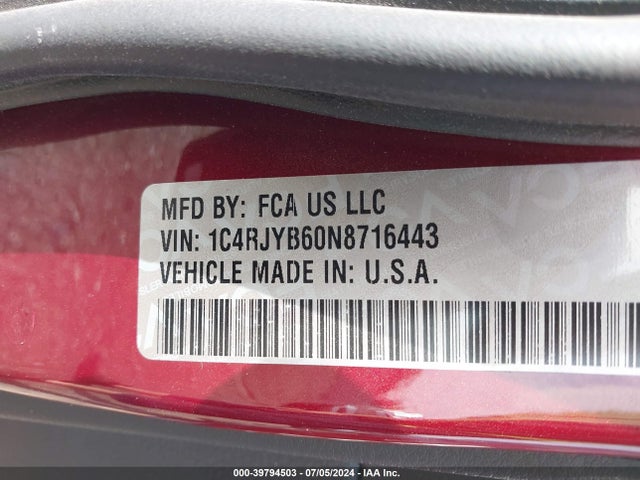 1C4RJYB60N8716443 Jeep Grand Cherokee 4xe Limited 4x4