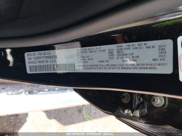1C6SRFFT7MN666369 RAM 1500 Big Horn  4x4 5'7 Box