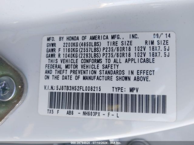 5J8TB3H52FL008215 Acura RDX