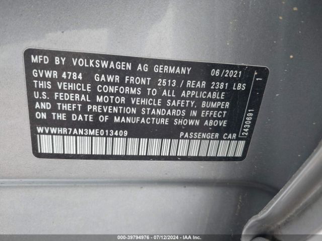 WVWHR7AN3ME013409 Volkswagen Arteon 2.0t Sel R-line