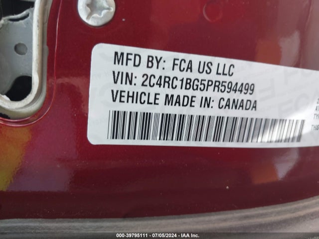 2C4RC1BG5PR594499 Chrysler Pacifica Touring L
