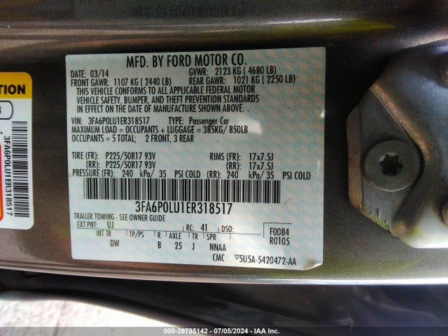 Ford Fusion Hybrid Se 2014 3FA6P0LU1ER318517 Image 9