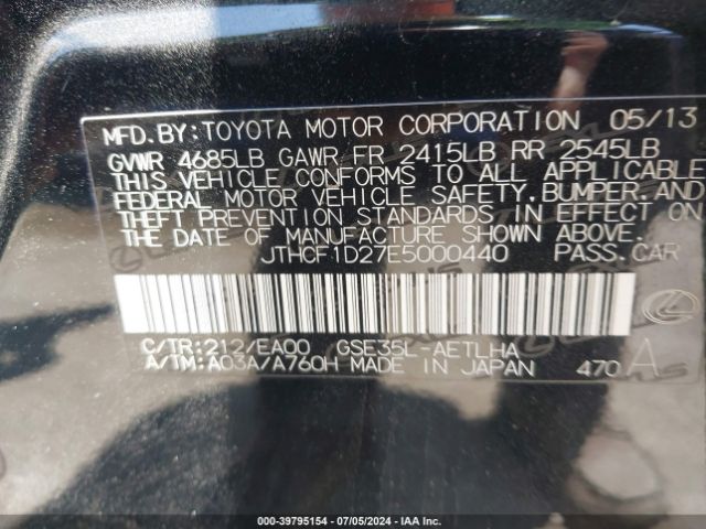 JTHCF1D27E5000440 Lexus IS 250