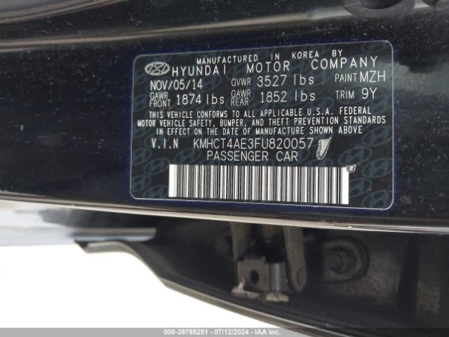 KMHCT4AE3FU820057 Hyundai ACCENT GLS