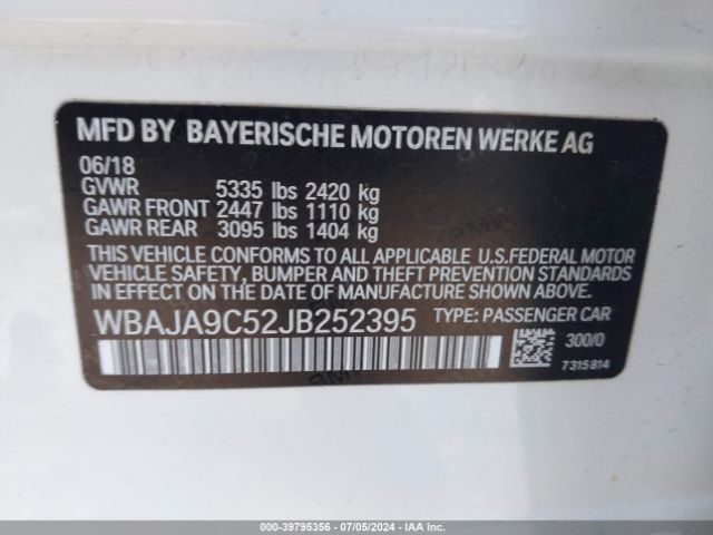 WBAJA9C52JB252395 BMW 530e Iperformance