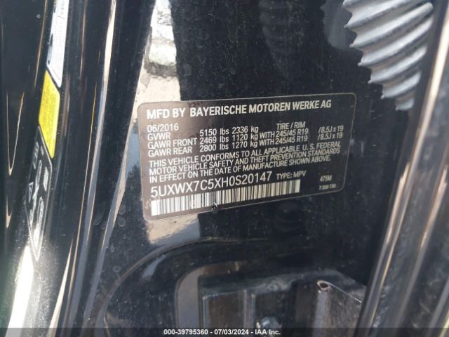5UXWX7C5XH0S20147 BMW X3 Xdrive35i