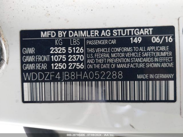 WDDZF4JB8HA052288 Mercedes-Benz E 300