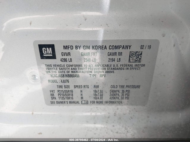 KL4CJASB1KB860456 Buick Encore Fwd Preferred