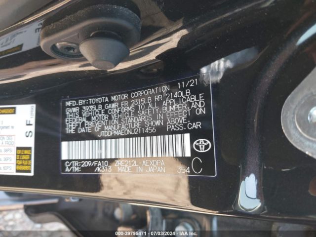 JTDDPMAE0NJ211456 Toyota COROLLA L