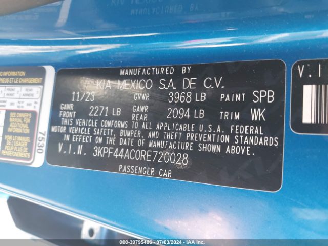 3KPF44AC0RE720028 KIA FORTE GT