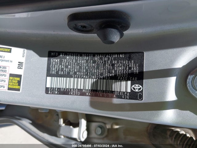 Toyota COROLLA LE 2022 5YFEPMAE2NP276163 Image 9