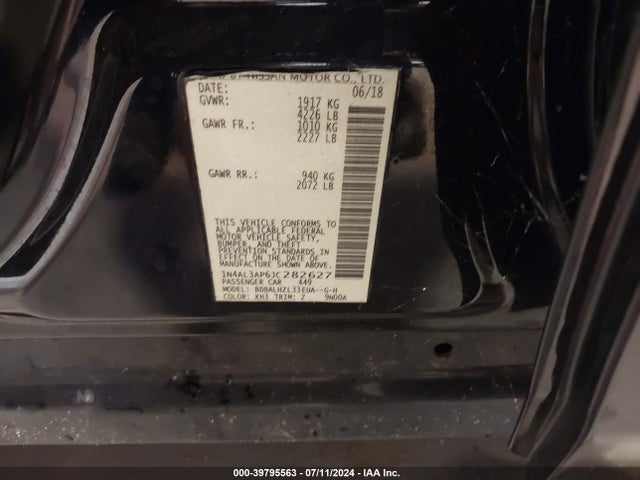 Nissan Altima 2.5 Sr 2018 1N4AL3AP6JC282627 Image 9